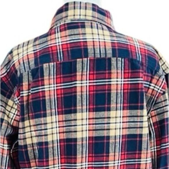 Ridgecut Toughwear Button Down Flannel Shirt Plaid Red Blue Tan White Size M - Picture 4 of 7